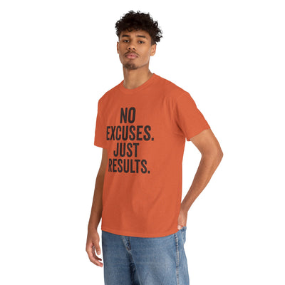 Motivational Unisex Heavy Cotton Tee - No Excuses Just Results, Fitness Shirt, Workout Apparel, Inspirational Top, Gift for Athletes, [...]