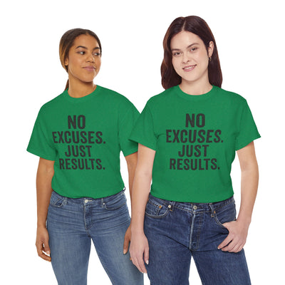 Motivational Unisex Heavy Cotton Tee - No Excuses Just Results, Fitness Shirt, Workout Apparel, Inspirational Top, Gift for Athletes, [...]