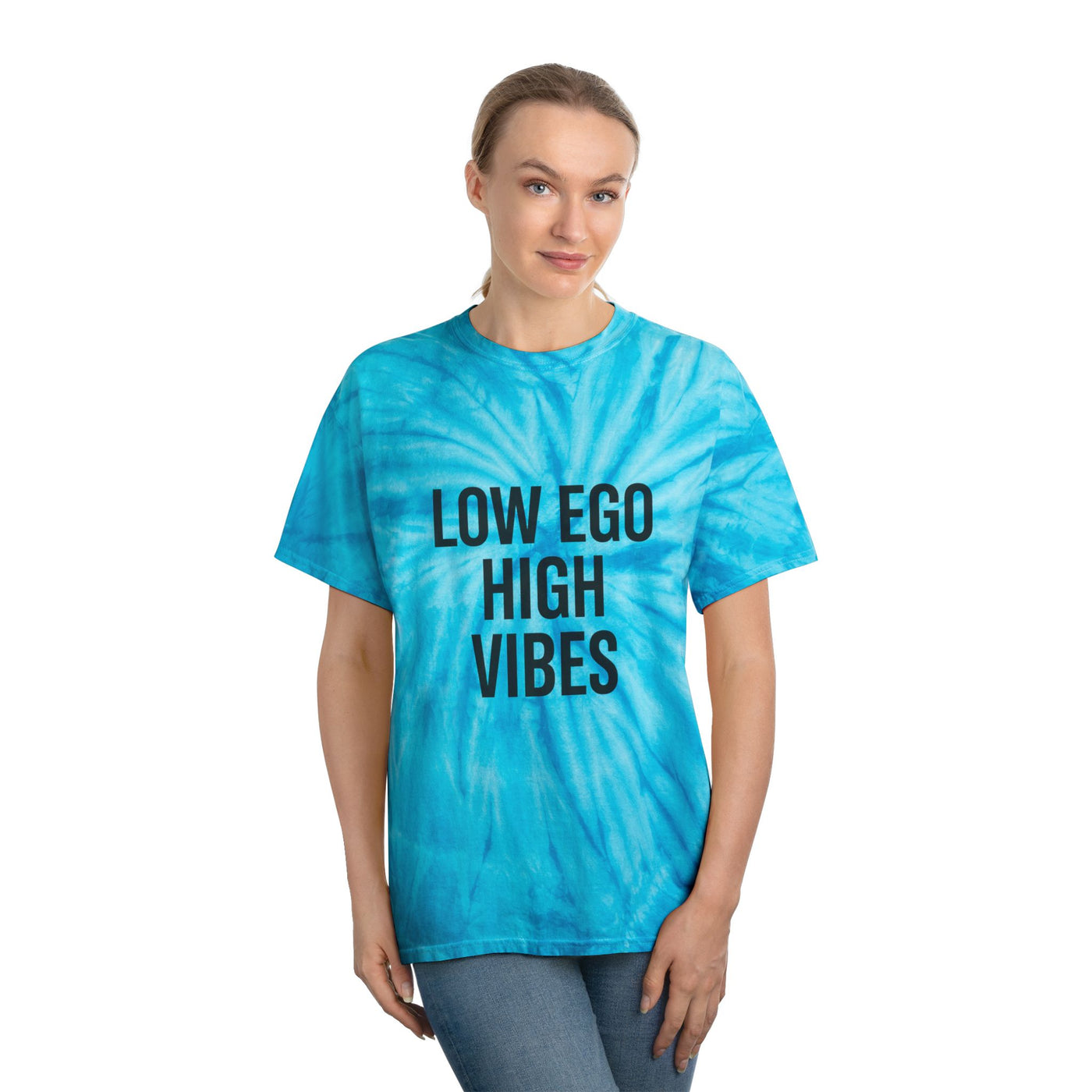 Low Ego High Vibes Tie-Dye Tee, Boho T-Shirt, Positive Vibes Shirt, Casual Summer Top, Gift for Friends, Festival Wear