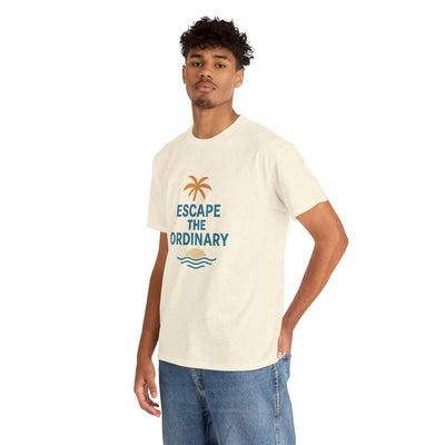Escape the Ordinary T-Shirt – Tropical Palm Tree Shirt – Adventure Travel Unisex Tee – Summer Beach Shirt – Motivational Graphic Tee