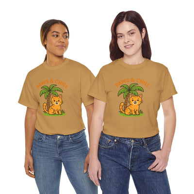 Paws & Chill Funny Cat T-Shirt – Cute Unisex Cat Lover Tee