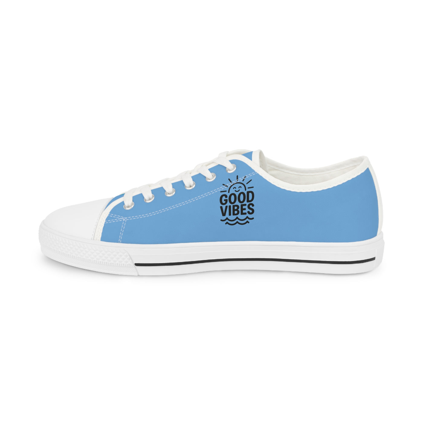 Good Vibes Men's Low Top Sneakers, Casual Footwear, Summer Shoes, Beach Sneakers, Gift for Him, Comfortable Everyday Sneakers