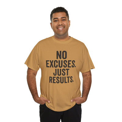 Motivational Unisex Heavy Cotton Tee - No Excuses Just Results, Fitness Shirt, Workout Apparel, Inspirational Top, Gift for Athletes, [...]