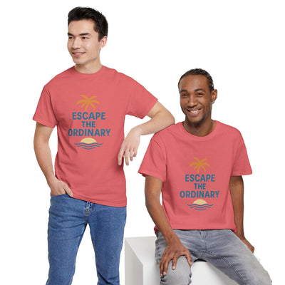 Escape the Ordinary T-Shirt – Tropical Palm Tree Shirt – Adventure Travel Unisex Tee – Summer Beach Shirt – Motivational Graphic Tee