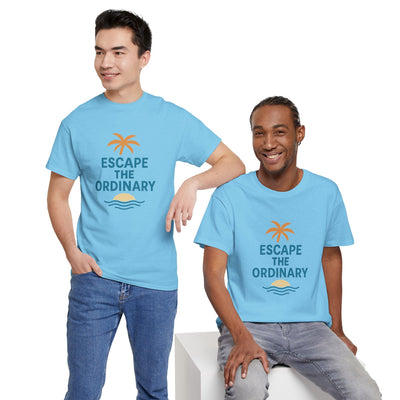 Escape the Ordinary T-Shirt – Tropical Palm Tree Shirt – Adventure Travel Unisex Tee – Summer Beach Shirt – Motivational Graphic Tee