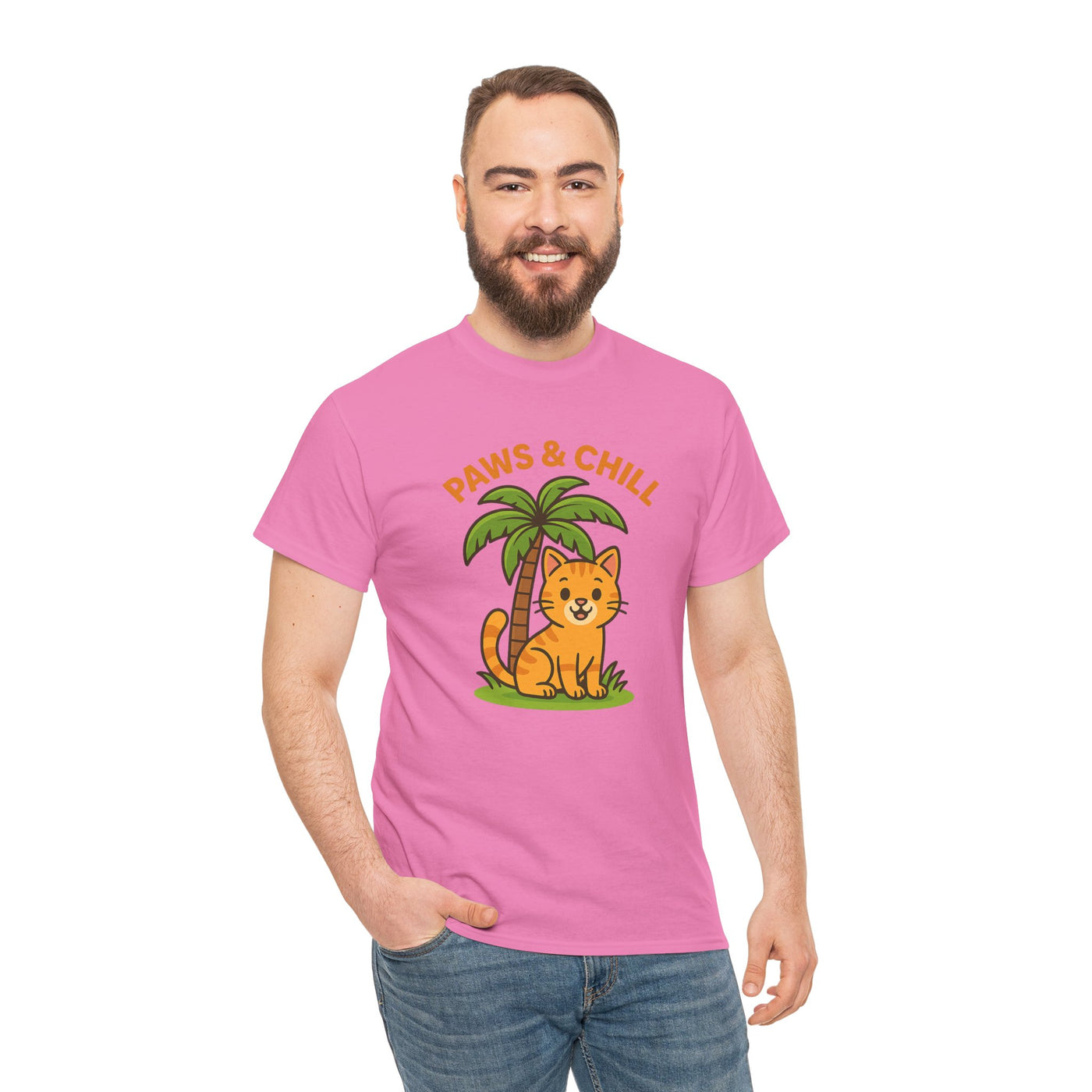 Paws & Chill Funny Cat T-Shirt – Cute Unisex Cat Lover Tee