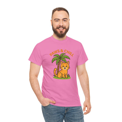 Paws & Chill Funny Cat T-Shirt – Cute Unisex Cat Lover Tee