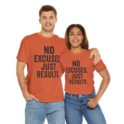 Motivational Unisex Heavy Cotton Tee - No Excuses Just Results, Fitness Shirt, Workout Apparel, Inspirational Top, Gift for Athletes, [...]