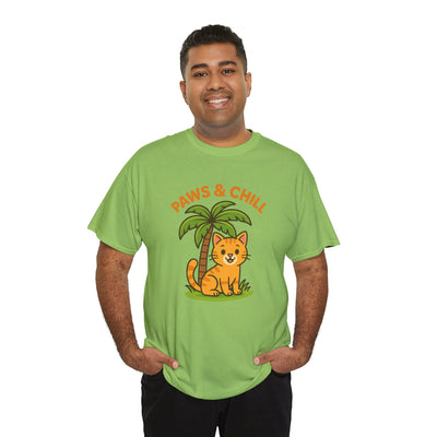Paws & Chill Funny Cat T-Shirt – Cute Unisex Cat Lover Tee