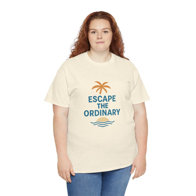 Escape the Ordinary T-Shirt – Tropical Palm Tree Shirt – Adventure Travel Unisex Tee – Summer Beach Shirt – Motivational Graphic Tee