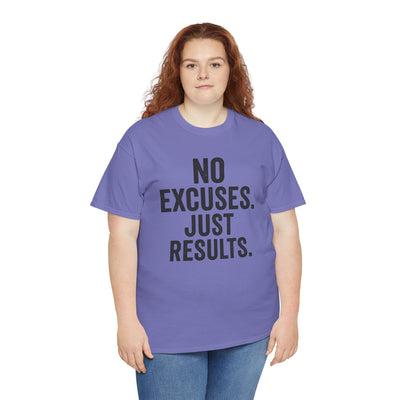 Motivational Unisex Heavy Cotton Tee - No Excuses Just Results, Fitness Shirt, Workout Apparel, Inspirational Top, Gift for Athletes, [...]