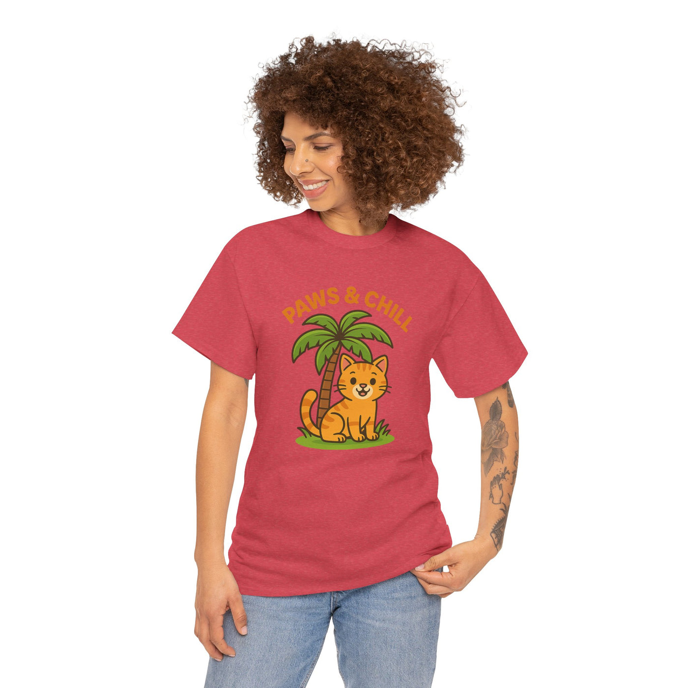 Paws & Chill Funny Cat T-Shirt – Cute Unisex Cat Lover Tee