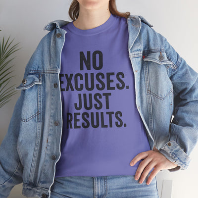 Motivational Unisex Heavy Cotton Tee - No Excuses Just Results, Fitness Shirt, Workout Apparel, Inspirational Top, Gift for Athletes, [...]
