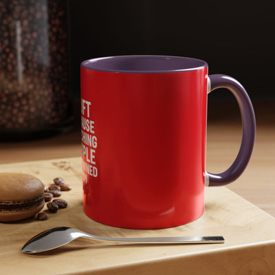 Funny Gym Coffee Mug – “I Lift Because Punching People is Frowned Upon” – 11oz Mug with Color Inside – Gift for Gym Lovers