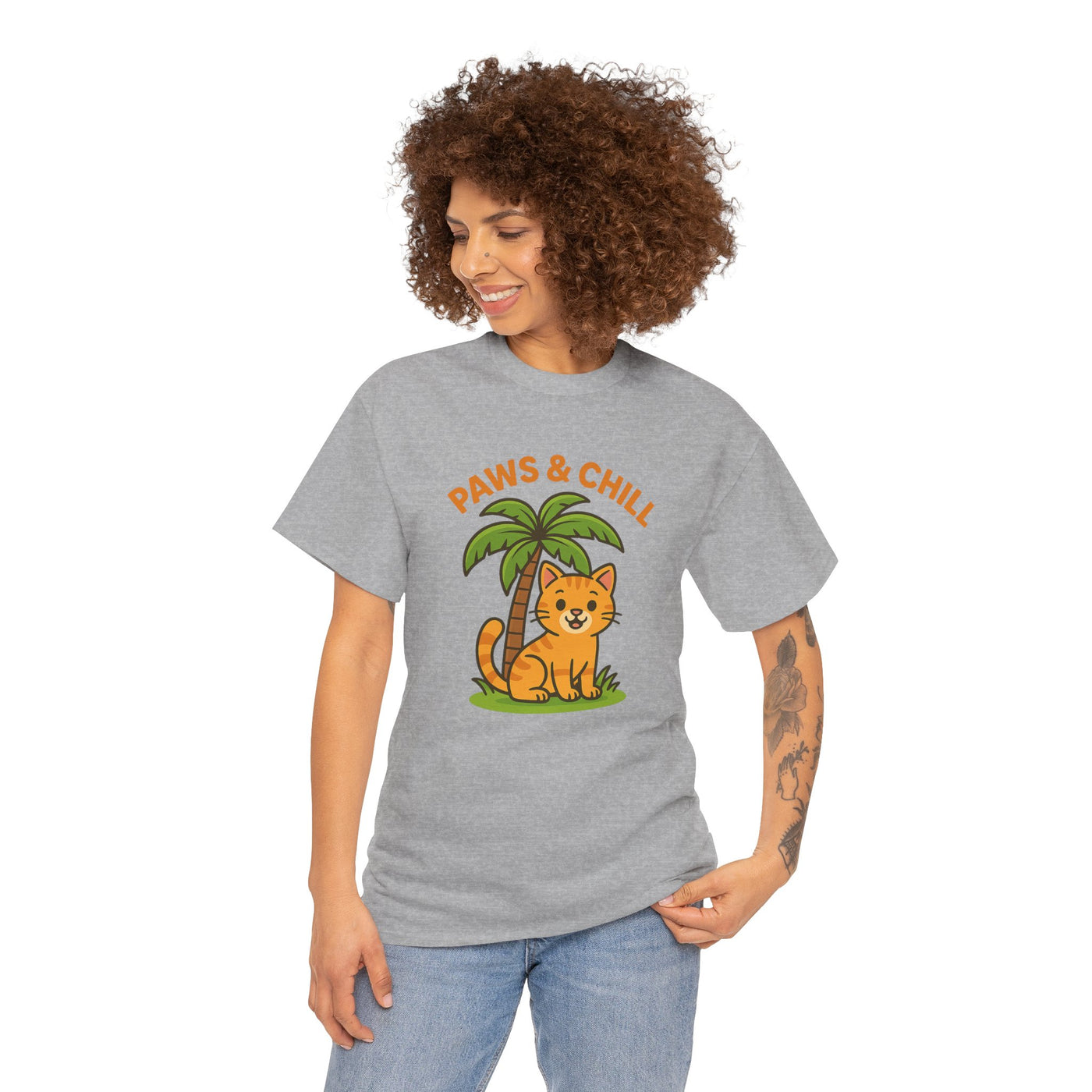 Paws & Chill Funny Cat T-Shirt – Cute Unisex Cat Lover Tee