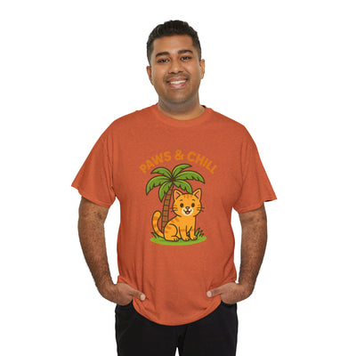 Paws & Chill Funny Cat T-Shirt – Cute Unisex Cat Lover Tee