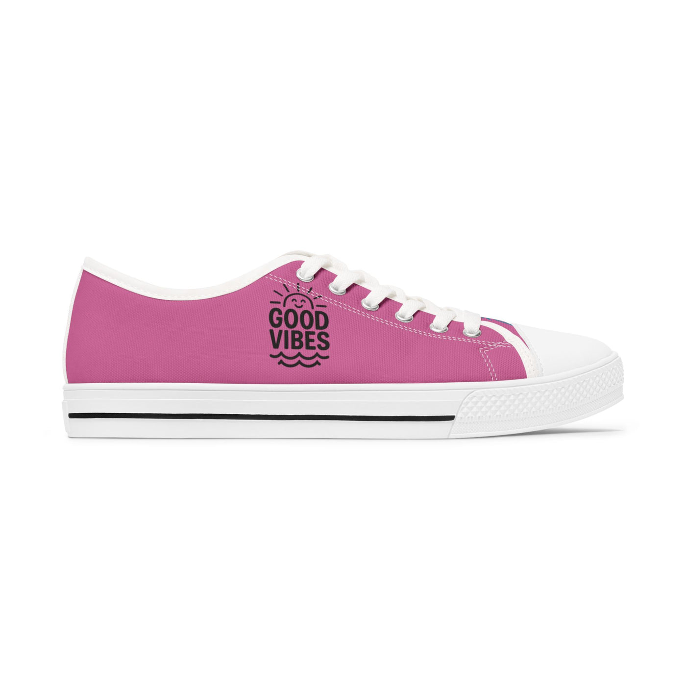 Good Vibes Women's Low Top Sneakers | Stylish Canvas Shoes | Casual Footwear | Gifts for Her | Summer Vibes | Festival Ready