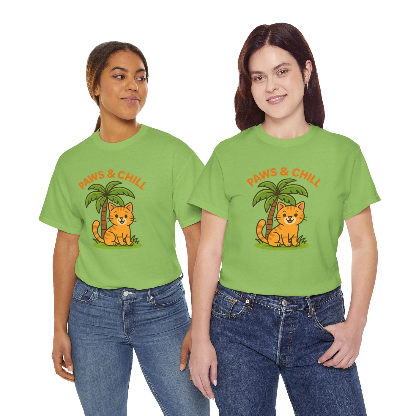 Paws & Chill Funny Cat T-Shirt – Cute Unisex Cat Lover Tee