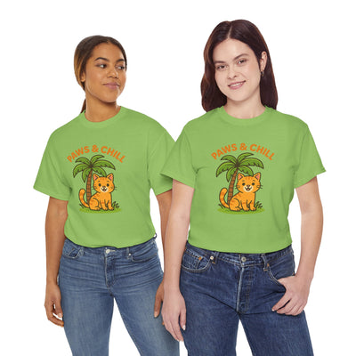 Paws & Chill Funny Cat T-Shirt – Cute Unisex Cat Lover Tee