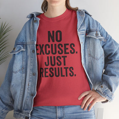 Motivational Unisex Heavy Cotton Tee - No Excuses Just Results, Fitness Shirt, Workout Apparel, Inspirational Top, Gift for Athletes, [...]