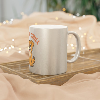Paws & Chill Metallic Mug – Perfect Gift for Dog Lovers, Pet Owners, Coffee Enthusiasts, Birthday, Christmas, Instant Relaxation