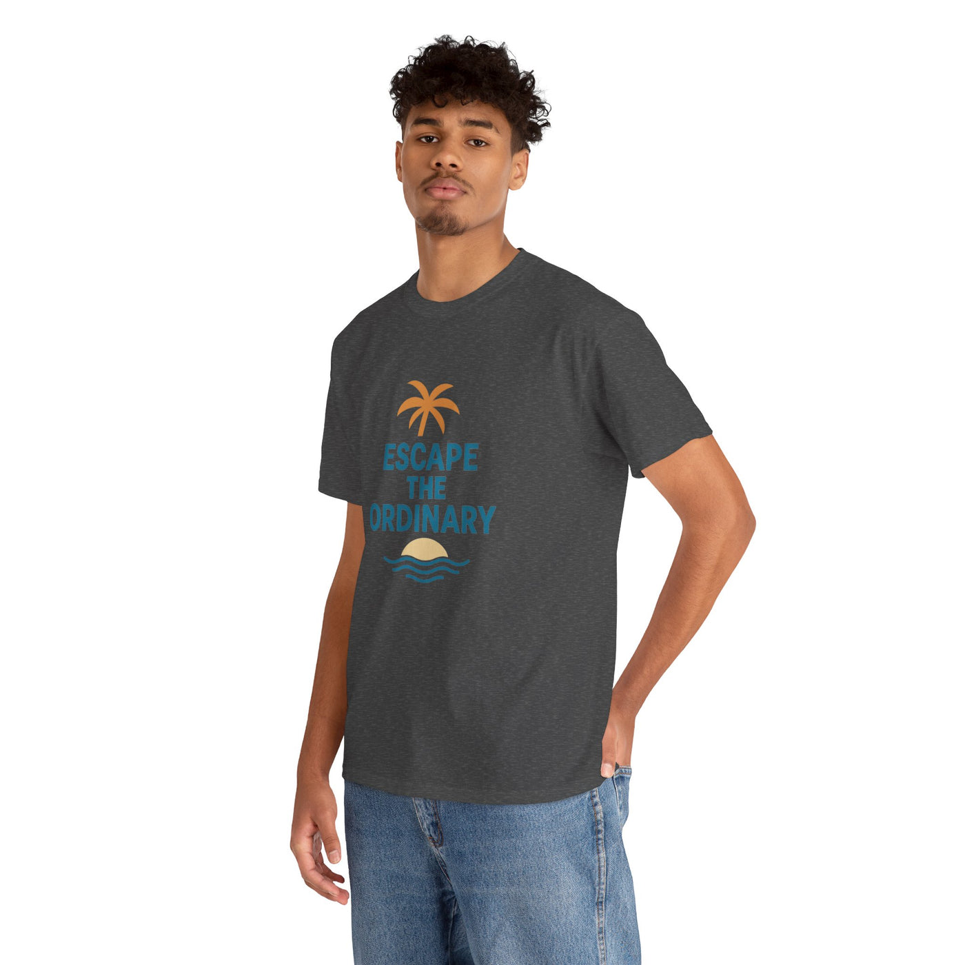 Escape the Ordinary T-Shirt – Tropical Palm Tree Shirt – Adventure Travel Unisex Tee – Summer Beach Shirt – Motivational Graphic Tee
