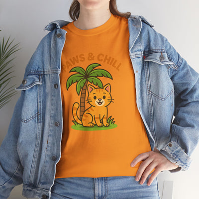 Paws & Chill Funny Cat T-Shirt – Cute Unisex Cat Lover Tee