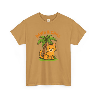 Paws & Chill Funny Cat T-Shirt – Cute Unisex Cat Lover Tee