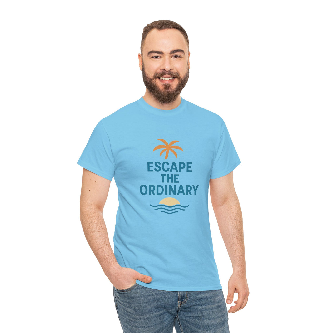 Escape the Ordinary T-Shirt – Tropical Palm Tree Shirt – Adventure Travel Unisex Tee – Summer Beach Shirt – Motivational Graphic Tee