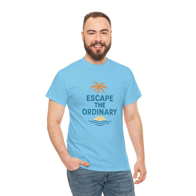Escape the Ordinary T-Shirt – Tropical Palm Tree Shirt – Adventure Travel Unisex Tee – Summer Beach Shirt – Motivational Graphic Tee