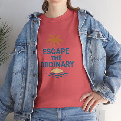 Escape the Ordinary T-Shirt – Tropical Palm Tree Shirt – Adventure Travel Unisex Tee – Summer Beach Shirt – Motivational Graphic Tee