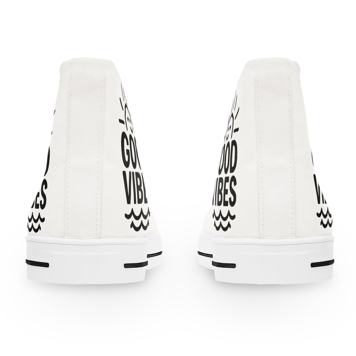 Good Vibes Women's High Top Sneakers, Trendy Sneakers, Casual Footwear, Summer Fashion, Retro Style Sneakers, Gift for Her