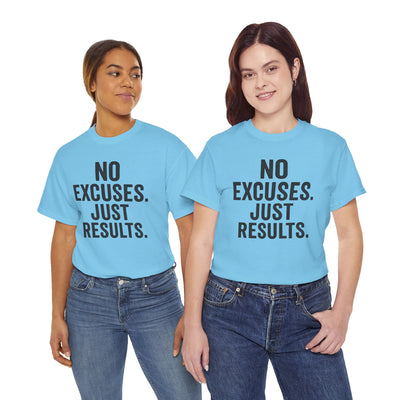 Motivational Unisex Heavy Cotton Tee - No Excuses Just Results, Fitness Shirt, Workout Apparel, Inspirational Top, Gift for Athletes, [...]