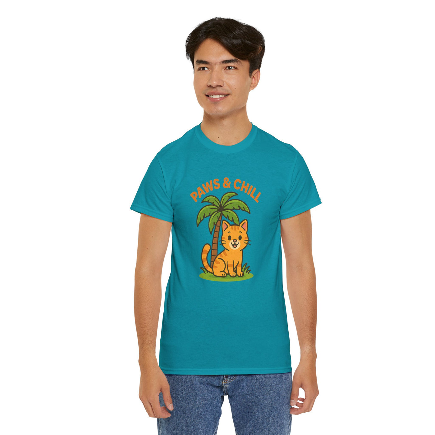 Paws & Chill Funny Cat T-Shirt – Cute Unisex Cat Lover Tee