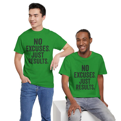 Motivational Unisex Heavy Cotton Tee - No Excuses Just Results, Fitness Shirt, Workout Apparel, Inspirational Top, Gift for Athletes, [...]