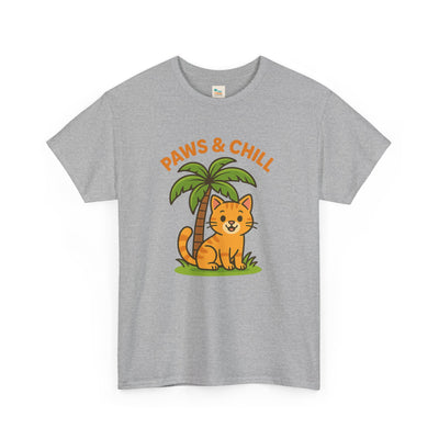 Paws & Chill Funny Cat T-Shirt – Cute Unisex Cat Lover Tee