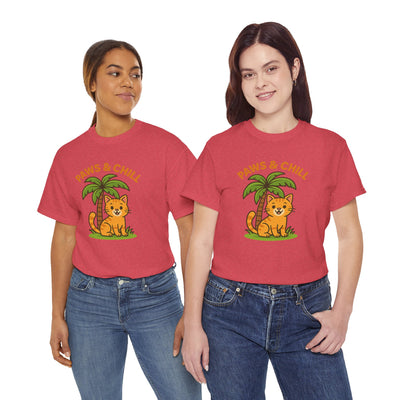 Paws & Chill Funny Cat T-Shirt – Cute Unisex Cat Lover Tee
