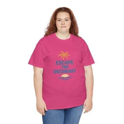 Escape the Ordinary T-Shirt – Tropical Palm Tree Shirt – Adventure Travel Unisex Tee – Summer Beach Shirt – Motivational Graphic Tee