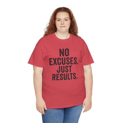 Motivational Unisex Heavy Cotton Tee - No Excuses Just Results, Fitness Shirt, Workout Apparel, Inspirational Top, Gift for Athletes, [...]