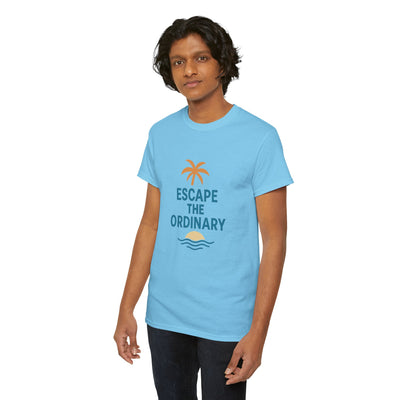Escape the Ordinary T-Shirt – Tropical Palm Tree Shirt – Adventure Travel Unisex Tee – Summer Beach Shirt – Motivational Graphic Tee