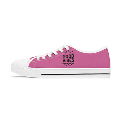 Good Vibes Women's Low Top Sneakers | Stylish Canvas Shoes | Casual Footwear | Gifts for Her | Summer Vibes | Festival Ready