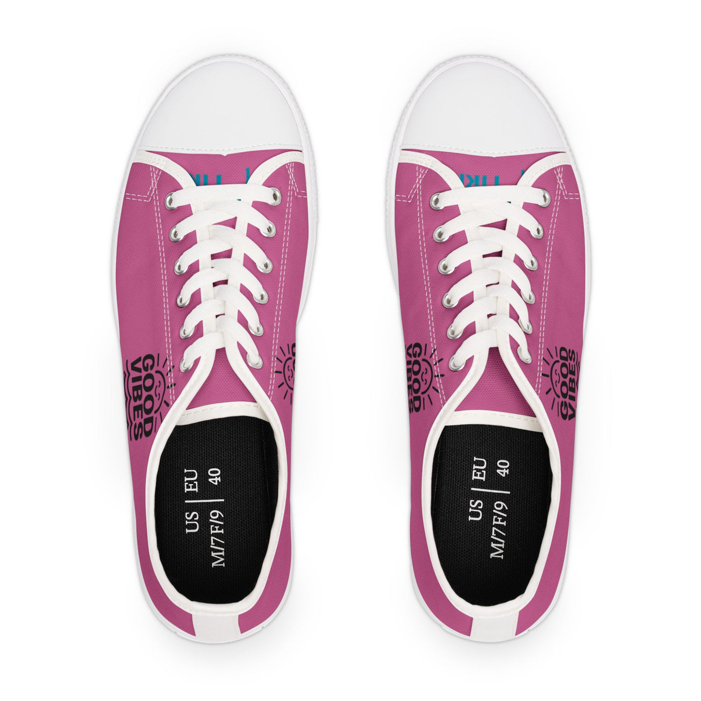 Good Vibes Women's Low Top Sneakers | Stylish Canvas Shoes | Casual Footwear | Gifts for Her | Summer Vibes | Festival Ready