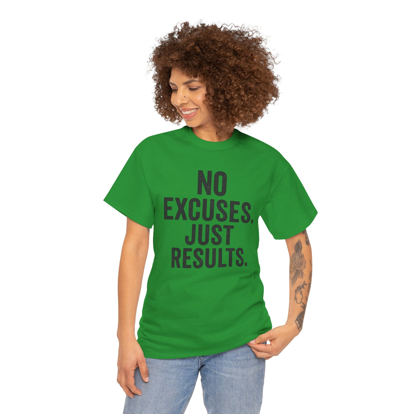 Motivational Unisex Heavy Cotton Tee - No Excuses Just Results, Fitness Shirt, Workout Apparel, Inspirational Top, Gift for Athletes, [...]