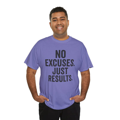 Motivational Unisex Heavy Cotton Tee - No Excuses Just Results, Fitness Shirt, Workout Apparel, Inspirational Top, Gift for Athletes, [...]