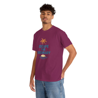 Escape the Ordinary T-Shirt – Tropical Palm Tree Shirt – Adventure Travel Unisex Tee – Summer Beach Shirt – Motivational Graphic Tee