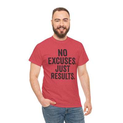 Motivational Unisex Heavy Cotton Tee - No Excuses Just Results, Fitness Shirt, Workout Apparel, Inspirational Top, Gift for Athletes, [...]