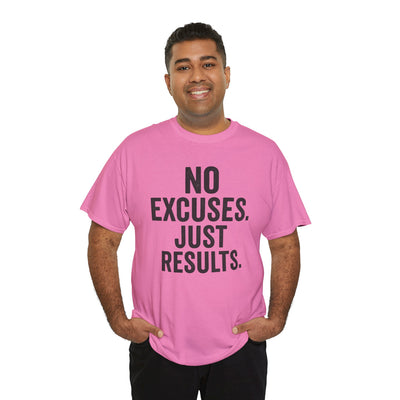 Motivational Unisex Heavy Cotton Tee - No Excuses Just Results, Fitness Shirt, Workout Apparel, Inspirational Top, Gift for Athletes, [...]