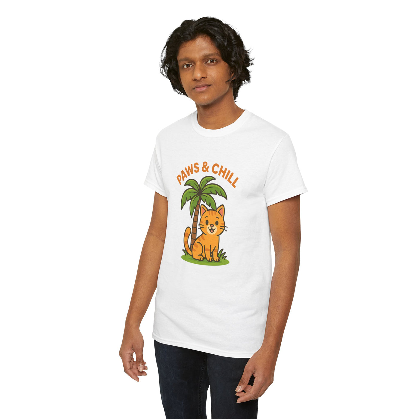 Paws & Chill Funny Cat T-Shirt – Cute Unisex Cat Lover Tee