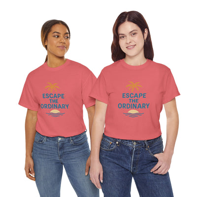 Escape the Ordinary T-Shirt – Tropical Palm Tree Shirt – Adventure Travel Unisex Tee – Summer Beach Shirt – Motivational Graphic Tee