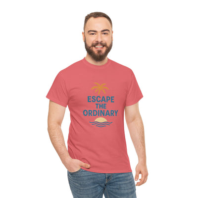 Escape the Ordinary T-Shirt – Tropical Palm Tree Shirt – Adventure Travel Unisex Tee – Summer Beach Shirt – Motivational Graphic Tee